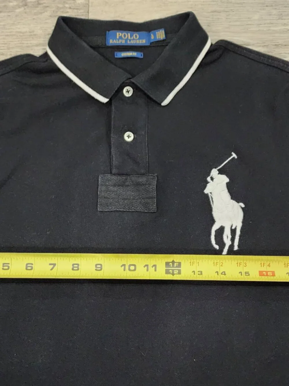 Polo Ralph Lauren Big Pony Custom Fit Black Polo Shirt Men's L Preppy Casual